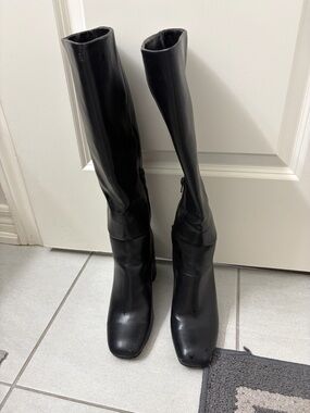 Steve Madden Black Over-The-Knee Square Toe Boots